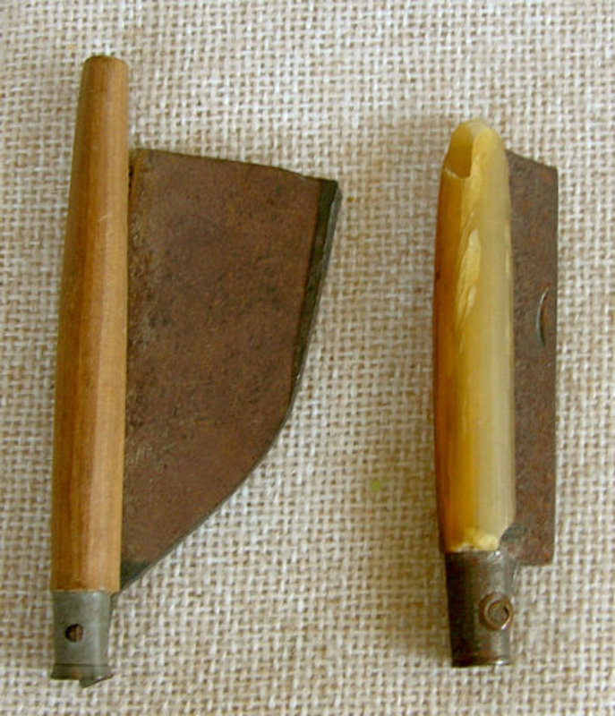 Two Antique Chinese Folding Shaving Razors
