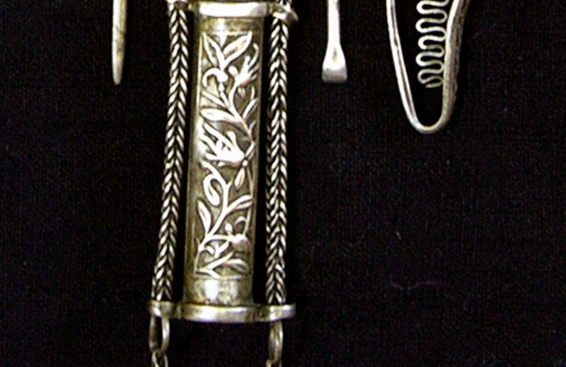 Miao Chinese Ethnic Minority Silver Sewing Needle Case