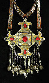 Very large Teke Turkomen pendant necklace