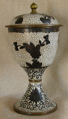Antique Chinese Cloisonne large covered Chalice