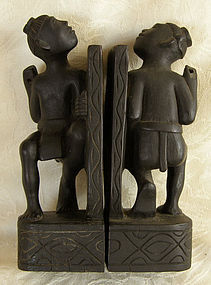 Pair of Igorot hand carved hardwood bookends