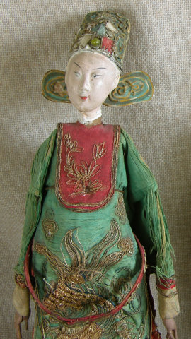 Pair of Male and Female Antique Chinese Opera Dolls