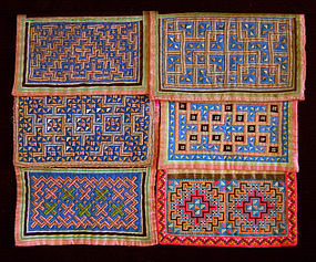 Collection of 6 Hmong Embroidered Collars Thailand