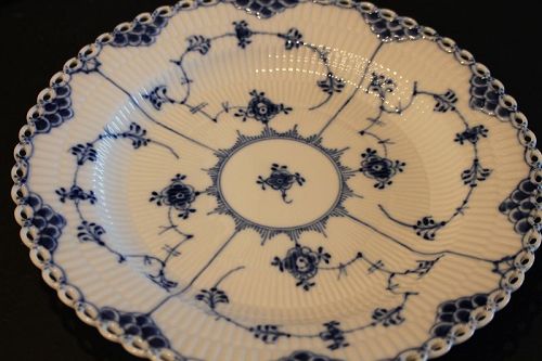 Vintage Royal Copenhagen Eight Fluted Full Lace Dinner Plates