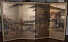 Meiji Period Japanese Byobu Six-Panel Screen