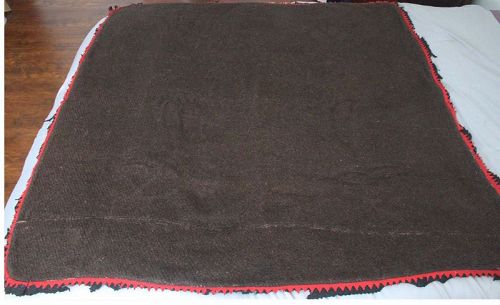 Antique Buffalo Hide Carriage Blanket