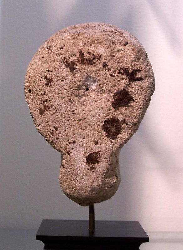 AN ANCIENT EGYPTIAN GYPSUM HEAD OF A MAN