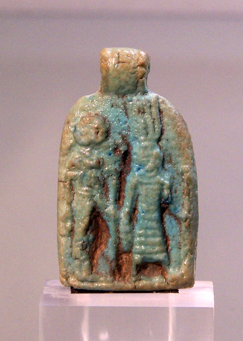 AN ANCIENT EGYPTIAN AMULET DEPICTING ONURIS AND TEFNUT