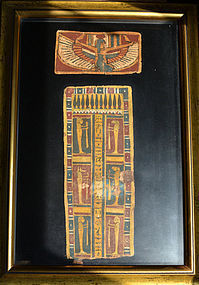 AN ANCIENT EGYPTIAN CARTONNAGE MUMMY ENSEMBLE