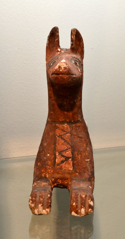 AN ANCIENT EGYPTIAN WOOD ANUBIS