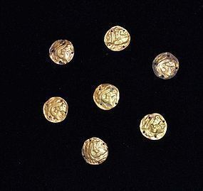 A GROUP OF GREEK SHEET GOLD REPOUSSE APPLIQUES