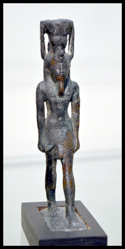 AN ANCIENT EGYPTIAN BRONZE NEFERTUM, EX. SOTHEBYS