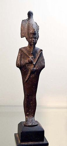 A LARGE BRONZE ANCIENT EGYPTIAN OSIRIS