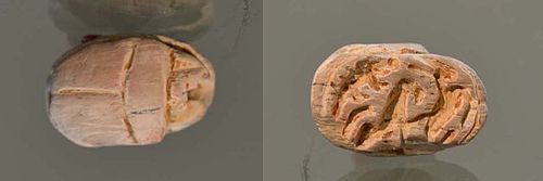 AN ANCIENT EGYPTIAN/CANAANITE STEATITE SCARAB