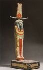 AN ANCIENT EGYPTIAN POLYCHROME WOOD PTAH-SOKER-OSIRIS