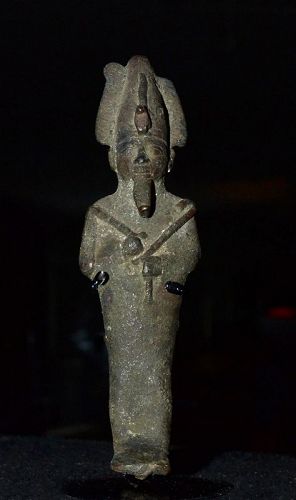 AN ANCIENT EGYPTIAN BRONZE OSIRIS