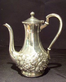 S Kirk & Sons Repousse Tea Pot Sterling Signed