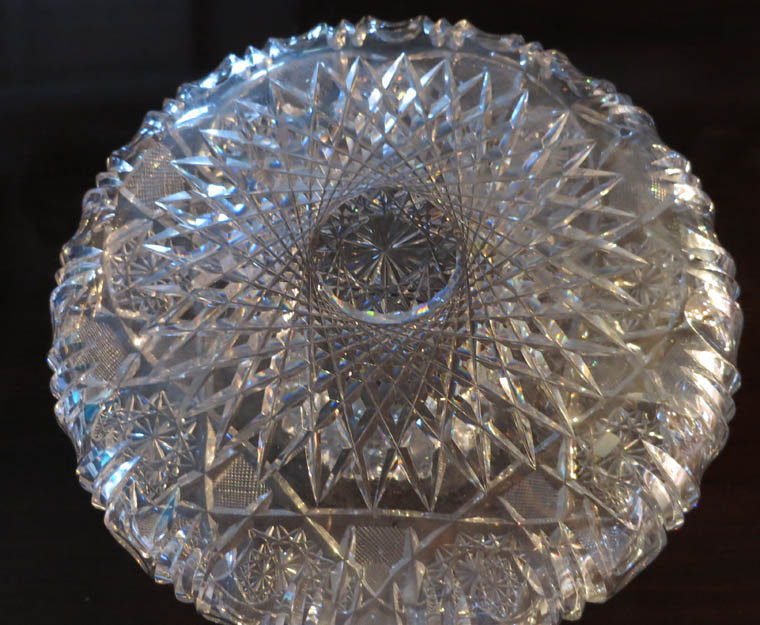 Cut Glass Flower Center Bowl Glenwood