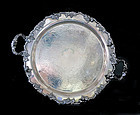 Round Silver Plate Tray with Grapes
