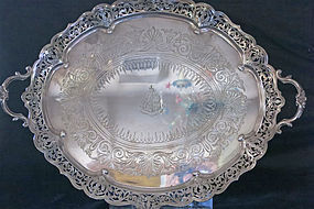 Silver Plate Reticulated Tray