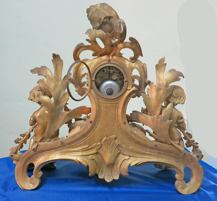 Victorian French Bronze Cherub Clock