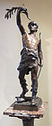 Bronze Statue on Pedestal - Eug. Marioton
