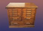 Vintage Quarter Sawed Oak Map Cabinet