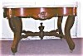 American Victorian Marble Top Coffee Table