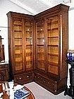 Walnut Victorian Corner Bookcase