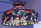 Leaded Hanging Light Fixture with Fruit