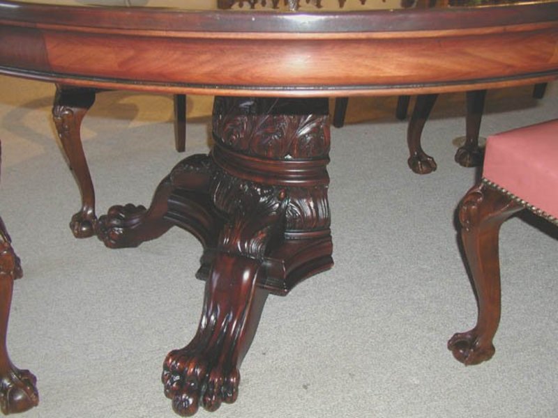 Huge American Victorian Carved Mahogany Dining Table