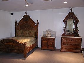American Victorian Renaissance Revival Bedroom Set