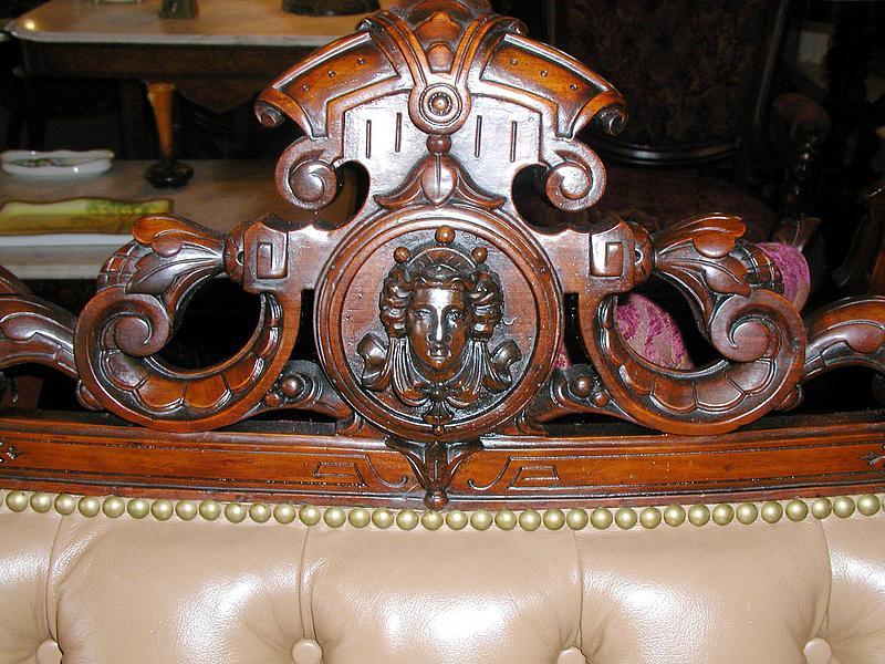 American Victorian Jelliff Sofa - Man's Heads