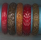 Five Bakelite Bracelets