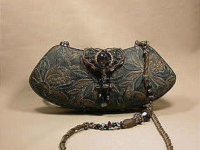 MAYA BLACK AND COPPER FLORAL PURSE