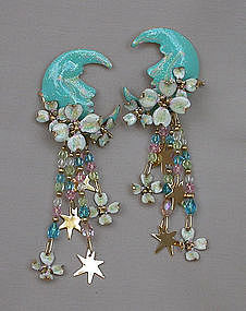 LUNCH AT THE RITZ MOON EARRINGS