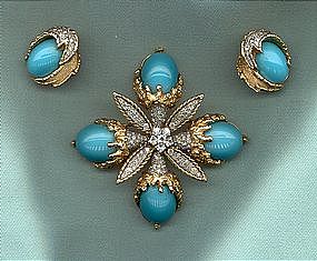 JOMAZ BROOCH AND EARRINGS