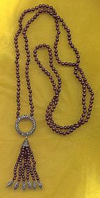 DECO MARQUISITE AND GLASS BEAD NECKLACE