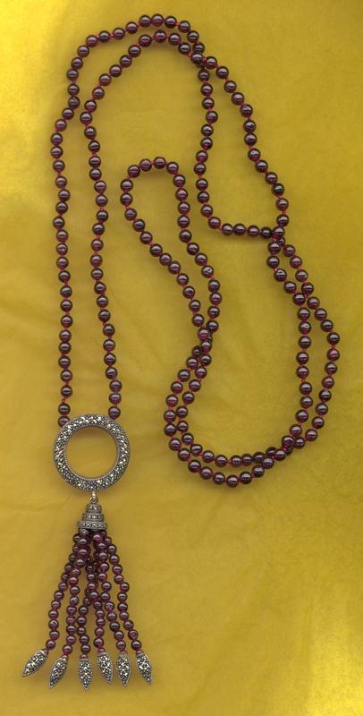 DECO MARQUISITE AND GLASS BEAD NECKLACE