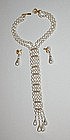 MIRIAM HASKELL NECKTIE NECKLACE AND DANGLE EARRINGS