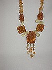 MAYA AMBER RESIN AND CITRINE NECKLACE