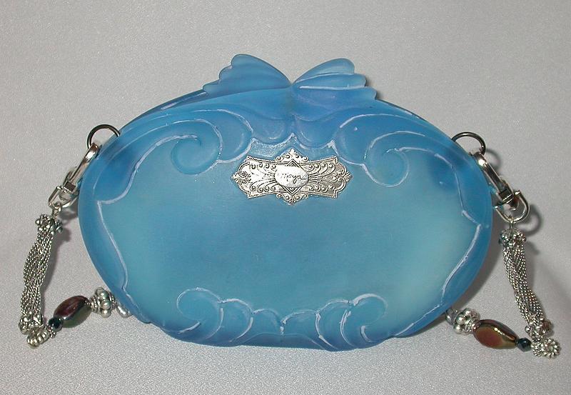 MAYA BLUE PURSE WITH SILVER