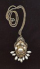 MIRIAM HASKELL PENDANT NECKLACE WITH DANGLES