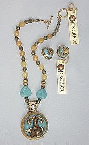 PATRICE DOLPHIN PENDANT NECKLACE AND EARRINGS