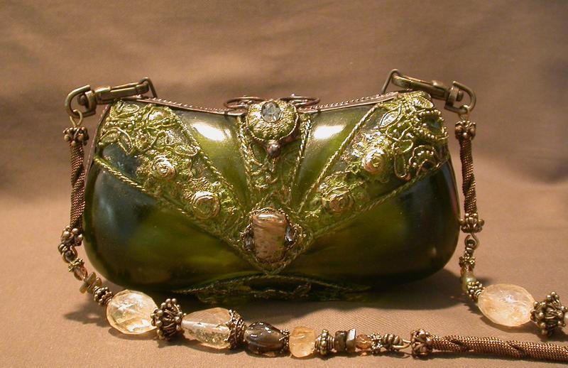 MAYA DEEP OLIVE AND GOLD FROST PURSE