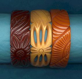 Carved Bakelite Bracelets