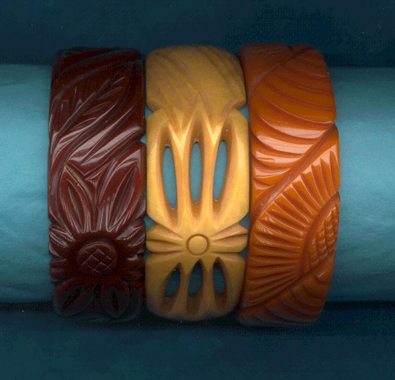 Carved Bakelite Bracelets