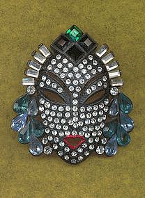 Deco Mask Brooch