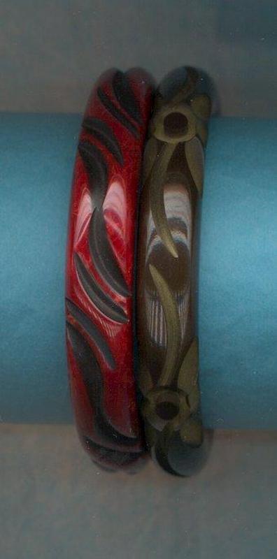 CARVED BAKELITE BANGLES