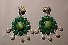 LAWRENCE VRBA GREEN DANGLE EARRINGS